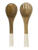 Ethnical Life 2tlg. Salatbesteck-Set in Braun/ Creme - (L)30 cm