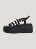 Tommy Hilfiger Leren sleehaksandalen zwart