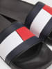 Tommy Hilfiger Pantoletten in Dunkelblau/ Rot/ Weiß