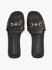 Tommy Hilfiger Leder-Pantoletten in Schwarz