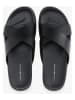 Tommy Hilfiger Leder-Pantoleten in Schwarz