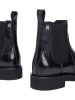 Tommy Hilfiger Leder-Chelsea-Boots in Schwarz