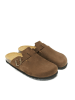 Mandel Leren clogs "Noe" bruin