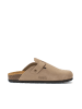 Mandel Leder-Clogs "Noe" in Taupe