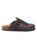 Mandel Leren clogs "Noe" bruin