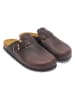 Mandel Leren clogs "Noe" bruin