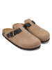 Mandel Leren clogs "Noe" beige