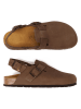 Mandel Leren clogs "Oscar" bruin