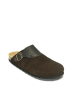 Mandel Leder-Clogs in Braun