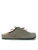 Mandel Leder-Clogs in Grau