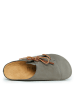Mandel Leder-Clogs in Grau