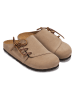 Mandel Leren clogs "Ester" beige