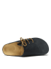 Mandel Leren clogs donkerblauw