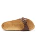 Mandel Leren slippers bruin