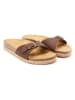 Mandel Leren slippers bruin