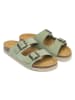 Mandel Leren slippers groen