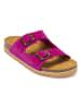 Mandel Leren slippers paars