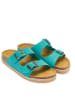 Mandel Leren slippers turquoise
