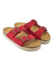 Mandel Leren slippers rood