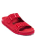 Mandel Leren slippers rood