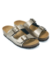 Mandel Leren slippers goudkleurig