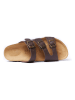 Mandel Leren slippers bruin