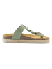 Mandel Leren teenslippers groen