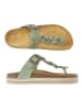 Mandel Leren teenslippers groen
