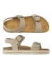 Mandel Leder-Sandalen in Beige/ Braun