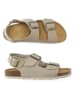 Mandel Leder-Sandalen in Beige/ Braun