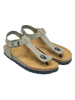 Mandel Leren teensandalen grijs