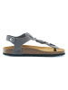 Mandel Leren teensandalen grijs
