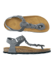 Mandel Leren teensandalen grijs