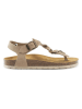 Mandel Leder-Zehensandalen in Beige
