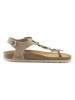 Mandel Leder-Zehensandalen in Beige