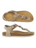 Mandel Leder-Zehensandalen in Beige