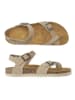 Mandel Leder-Zehensandalen in Beige/ Braun