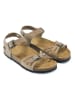 Mandel Leder-Sandalen in Taupe