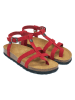 Mandel Leren teensandalen rood