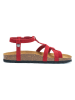 Mandel Leren teensandalen rood