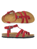 Mandel Leder-Zehensandalen in Rot