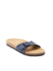 Mandel Leren slippers donkerblauw