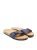 Mandel Leren slippers donkerblauw