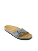 Mandel Leren slippers grijs