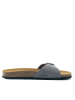 Mandel Leren slippers grijs