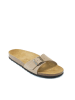 Mandel Leren slippers beige