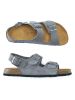 Mandel Leder-Sandalen in Grau