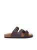 Mandel Leren slippers "Paco" bruin