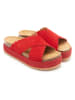 Mandel Leren slippers rood