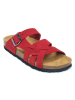 Mandel Leren slippers rood